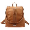 Dámský kožený batoh MiaMore 01-061 koňakový