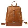 Dámský kožený batoh MiaMore 2001 koňakový