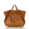 Dámská kožená shopper bag kabelka Mazzini MM56 camel