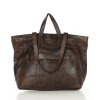 Dámská kožená shopper bag kabelka Mazzini MM56 tmavě hnědá