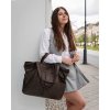 Dámská kožená shopper bag kabelka Mazzini MM56 tmavě hnědá