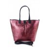 Kožená shopper bag kabelka Vera Pelle SB599R červená