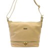 Kožená crossbody kabelka MiaMore 01-019 tmavě béžová
