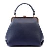 Kožená kufříková kabelka Luka 24-024 modrá
