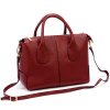 Kožená kufříková kabelka Luka 24-039 vínová