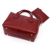 Kožená kufříková kabelka Luka 24-039 vínová