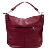 Kožená kabelka přes rameno MiaMore 01-053 vínová
