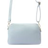 Dámská kožená crossbody kabelka MiaMore 01-046 světle modrá