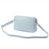 Dámská kožená crossbody kabelka MiaMore 01-046 světle modrá