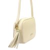 Kožená crossbody kabelka MiaMore 01-065 světle béžová