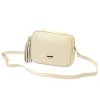 Kožená crossbody kabelka MiaMore 01-065 světle béžová