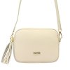 Kožená crossbody kabelka MiaMore 01-065 světle béžová