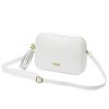 Kožená crossbody kabelka MiaMore 01-065 bílá