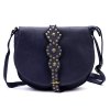 Kožená sedlová crossbody kabelka VS 037 modrá