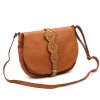 Kožená sedlová crossbody kabelka VS 037 camel