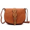 Kožená sedlová crossbody kabelka VS 037 camel