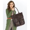 Kožená shopper bag kabelka Mazzini VS31 tmavě hnědá
