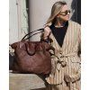 Dámská kožená shopper bag kabelka Mazzini M1M86 hnědá