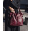 Kožená kabelka přes rameno Mazzini M71 vínová