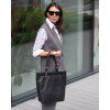 Kožená shopper bag kabelka Marco Mazzini G12399  černá