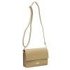 Kožená crossbody kabelka MiaMore 01-054 béžová