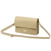 Kožená crossbody kabelka MiaMore 01-054 béžová