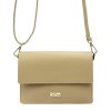 Kožená crossbody kabelka MiaMore 01-054 béžová