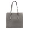 Kožená shopper bag kabelka Luka 24-056 šedá