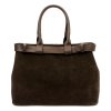 Kožená kufříková kabelka Luka 24-053 tmavě hnědá