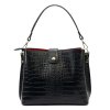 Kožená kufříková kabelka Luka 20-062 CROCO černá
