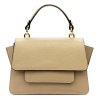 Kožená kufříková kabelka Luka 24-064 béžová
