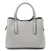 Kožená kufříková kabelka Luka 24-087 šedá
