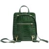 Dámský kožený batoh MiaMore 01-010 CROCO zelený