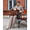 Kožená shopper bag kabelka Mazzini  139MM hnědá