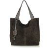 Kožená shopper bag kabelka Mazzini  139MM tmavě hnědá