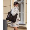 Kožená shopper bag kabelka Mazzini  139MM tmavě hnědá