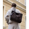 Kožená shopper bag kabelka Mazzini  139MM tmavě hnědá