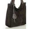 Kožená shopper bag kabelka Mazzini  139MM tmavě hnědá