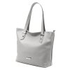 Kožená kabelka MiaMore 01-058 světle šedá