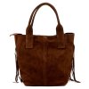Kabelka z broušené kůže Luka 25-012 hnědá