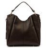 Kožená shopper bag kabelka Luka 26-080 tmavě hnědá