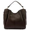 Kožená shopper bag kabelka Luka 26-080 tmavě hnědá