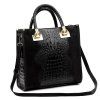 Kožená shopper bag kabelka 26-072 COCO černá