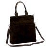 Kožená shopper bag kabelka Luka 26-066 tmavě hnědá