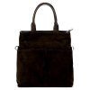 Kožená shopper bag kabelka Luka 26-066 tmavě hnědá