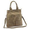 Kožená shopper bag kabelka Luka 26-066 béžová