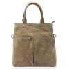 Kožená shopper bag kabelka Luka 26-066 béžová
