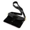 Kožená crossbody kabelka  26-100 D černá