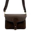 Kožená crossbody kabelka  26-100 D  tmavě hnědá