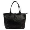 Kožená shopper bag kabelka Luka 25-007 černá
